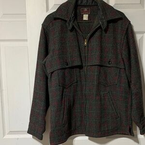 Johnson Wool Men's Plaid Jacket in Gray and Red